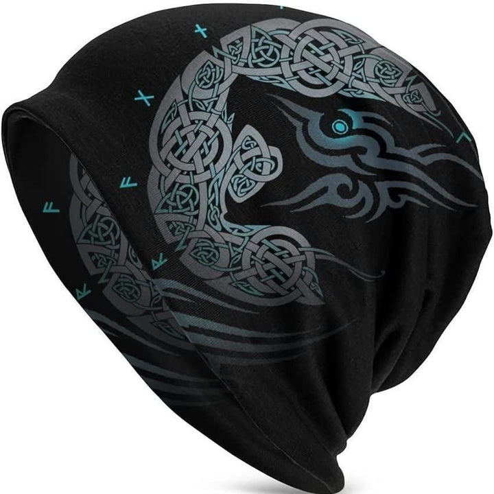 WorldNorse Wolves Celtic Knot Rune Beanie