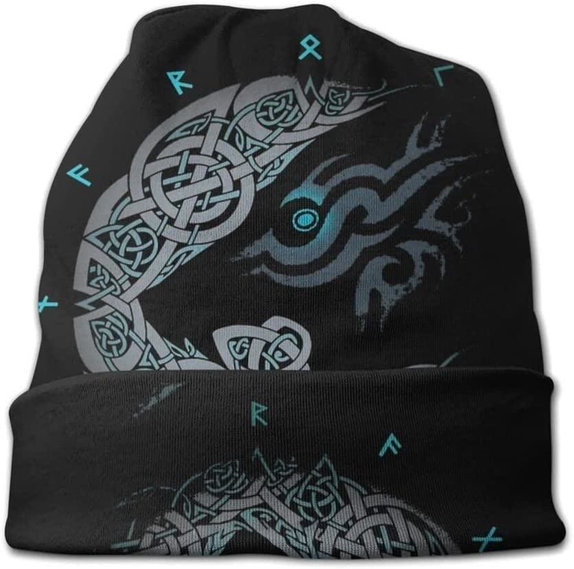 WorldNorse Wolves Celtic Knot Rune Beanie