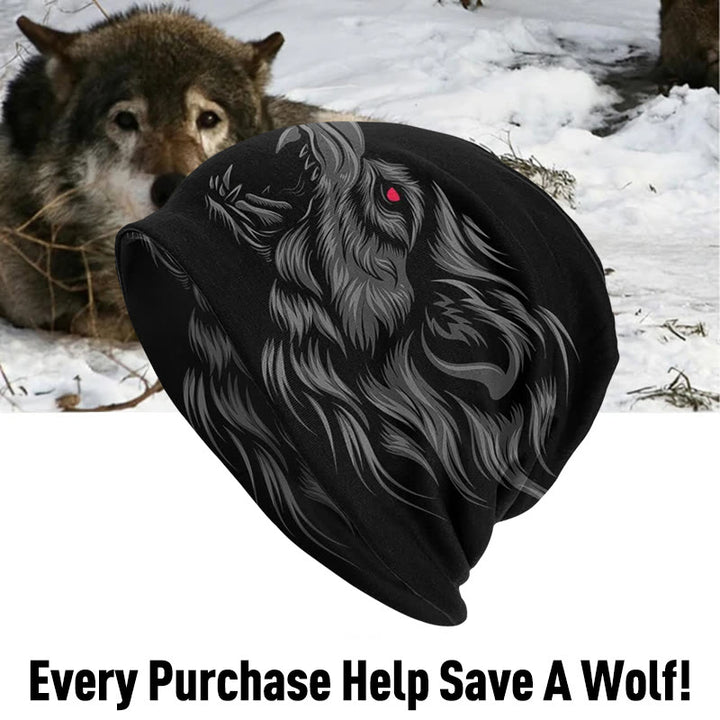 WorldNorse Viking Tattoo Fenrir Wolf Beanie