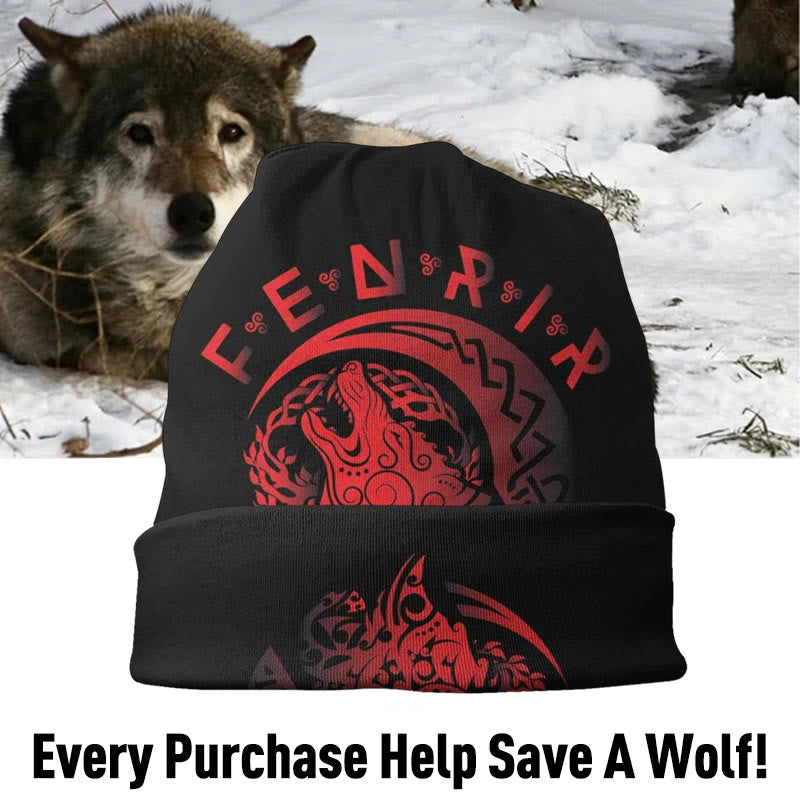 WorldNorse Fenrir Roaring Celtic Knot  Beanie - image 1