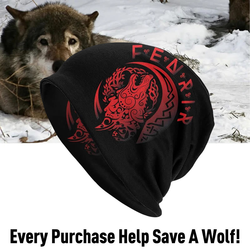 WorldNorse Fenrir Roaring Celtic Knot  Beanie - Wolf - image 0