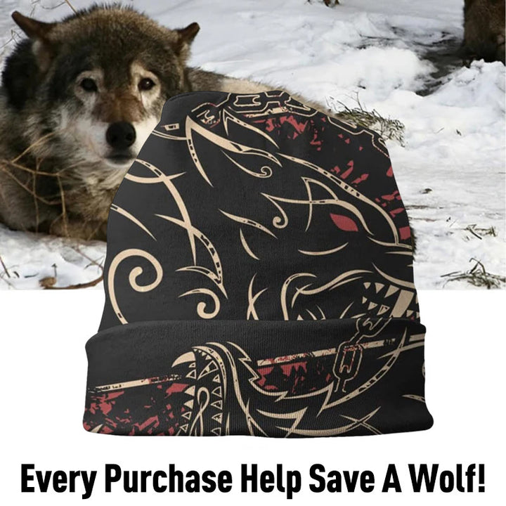 WorldNorse Wolf Tattoo Celtic Beanie - image 1