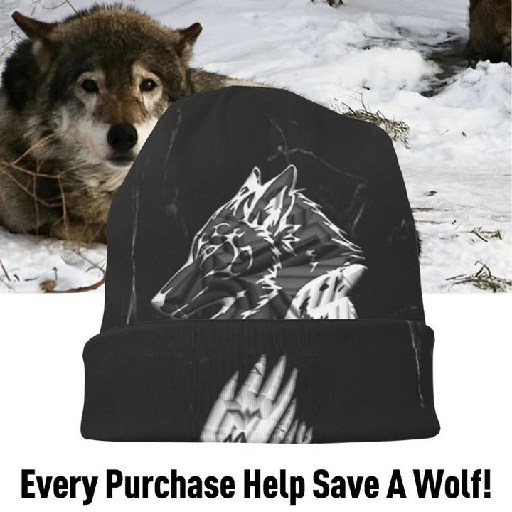 WorldNorse Viking Norse Wolf Raven Beanie