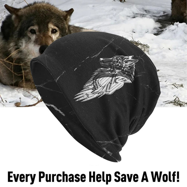 WorldNorse Viking Norse Wolf Raven Beanie - Wolf - image 0