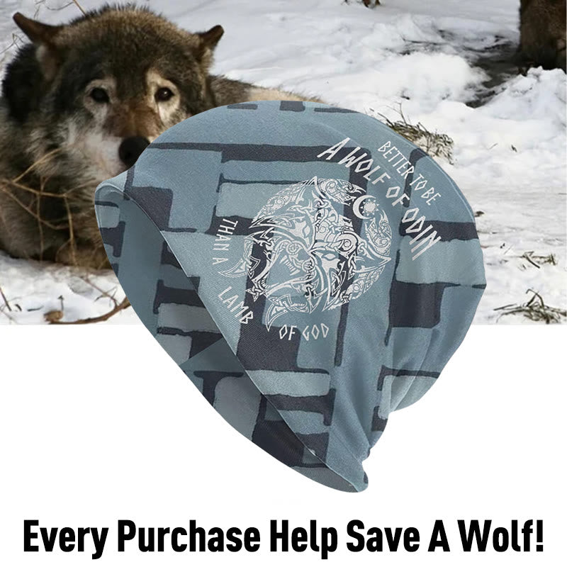 WorldNorse Odin Viking Norse Wolf Beanie - Blue - image 6