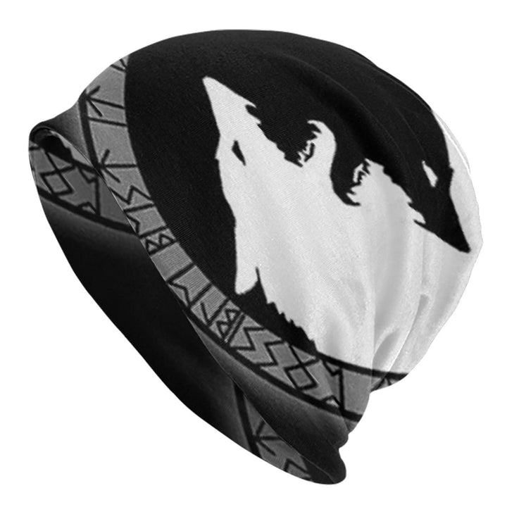 WorldNorse Wolves With Odin Runes Beanie