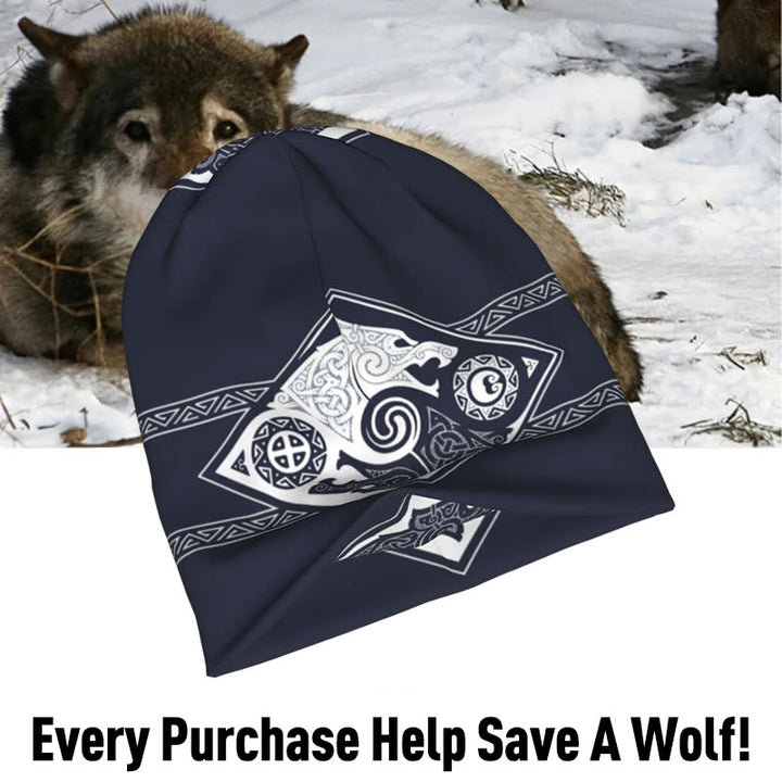 WorldNorse Double Wolves Norse Beanie