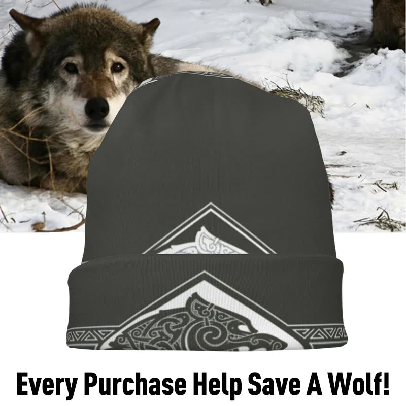 WorldNorse Double Wolves Norse Beanie