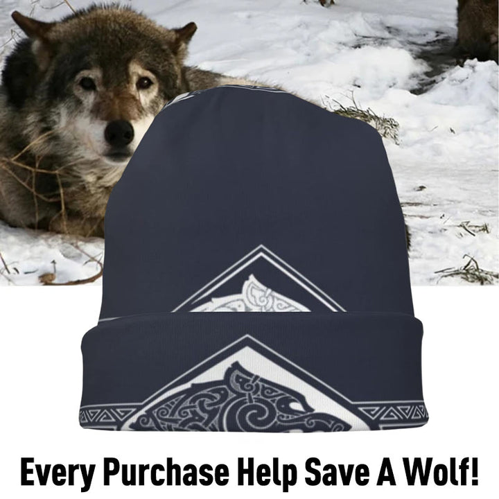 WorldNorse Double Wolves Norse Beanie