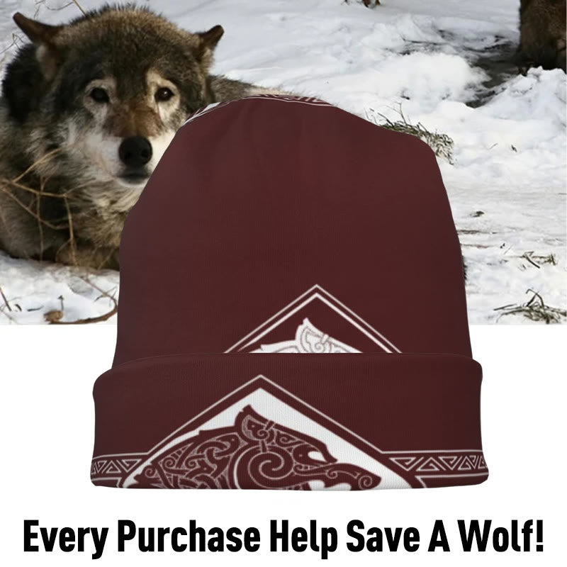 WorldNorse Double Wolves Norse Beanie