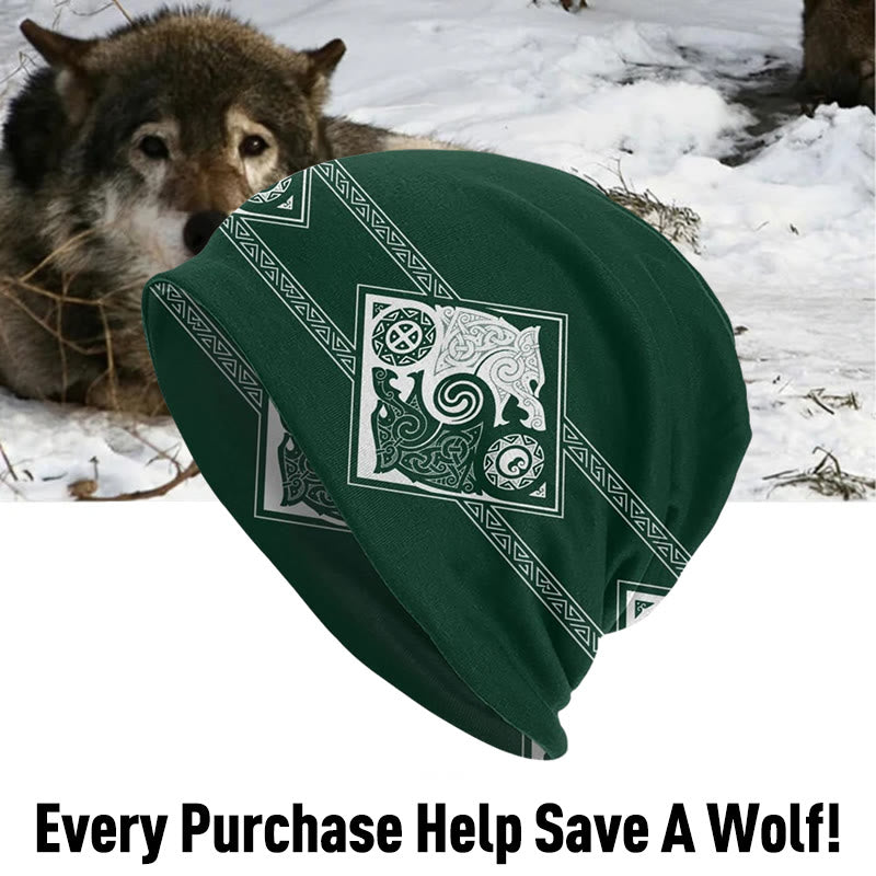 WorldNorse Double Wolves Norse Beanie