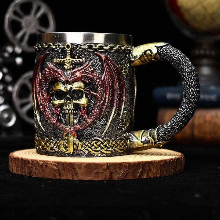 WorldNorse Skull Dragon Wings Mug