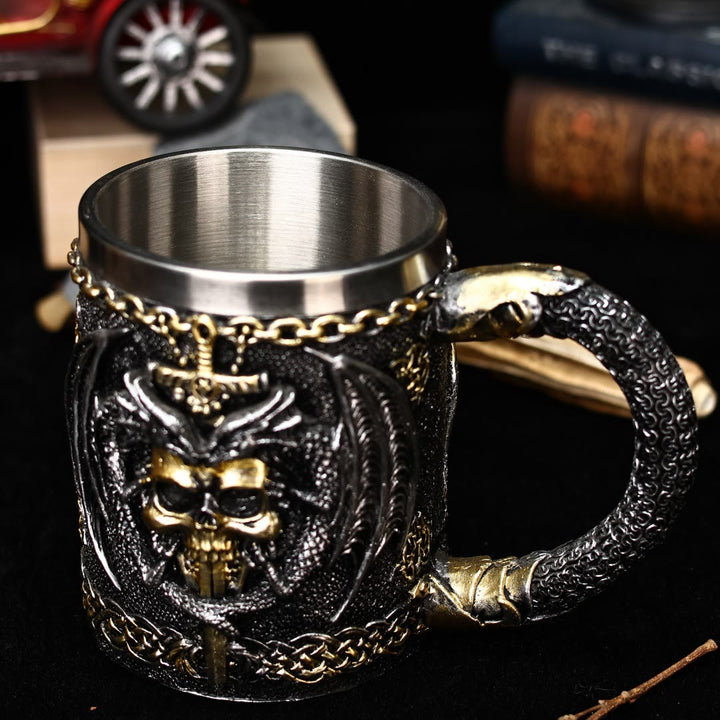 WorldNorse Skull Dragon Wings Mug