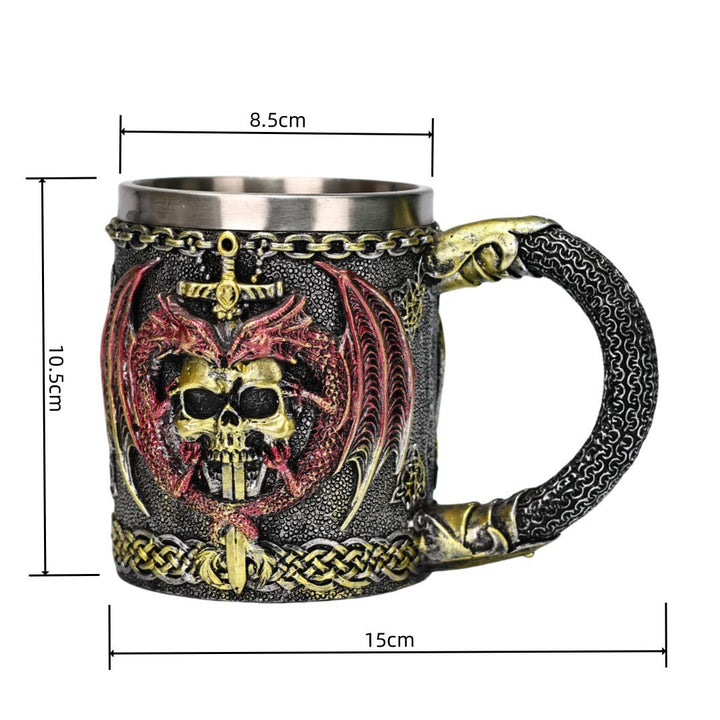 WorldNorse Skull Dragon Wings Mug