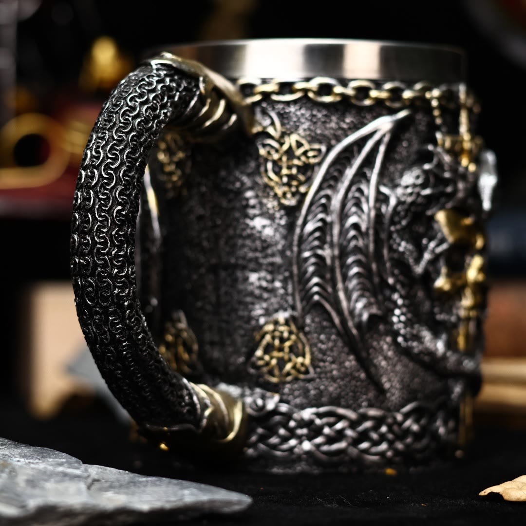 WorldNorse Skull Dragon Wings Mug