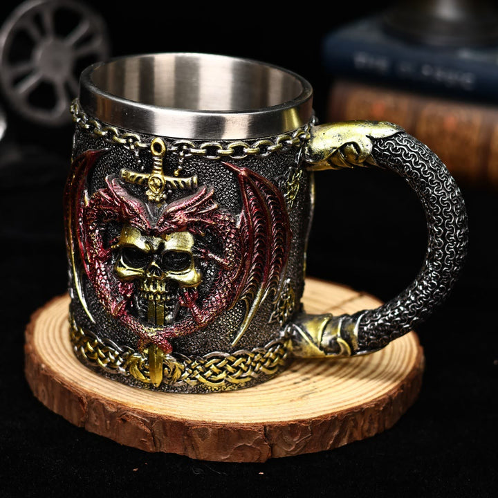 WorldNorse Skull Dragon Wings Mug