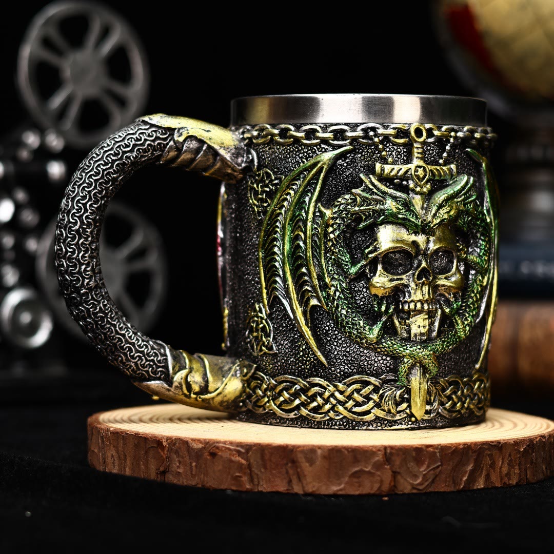 WorldNorse Skull Dragon Wings Mug