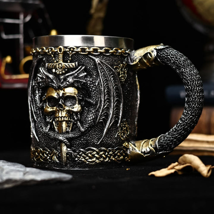 WorldNorse Skull Dragon Wings Mug