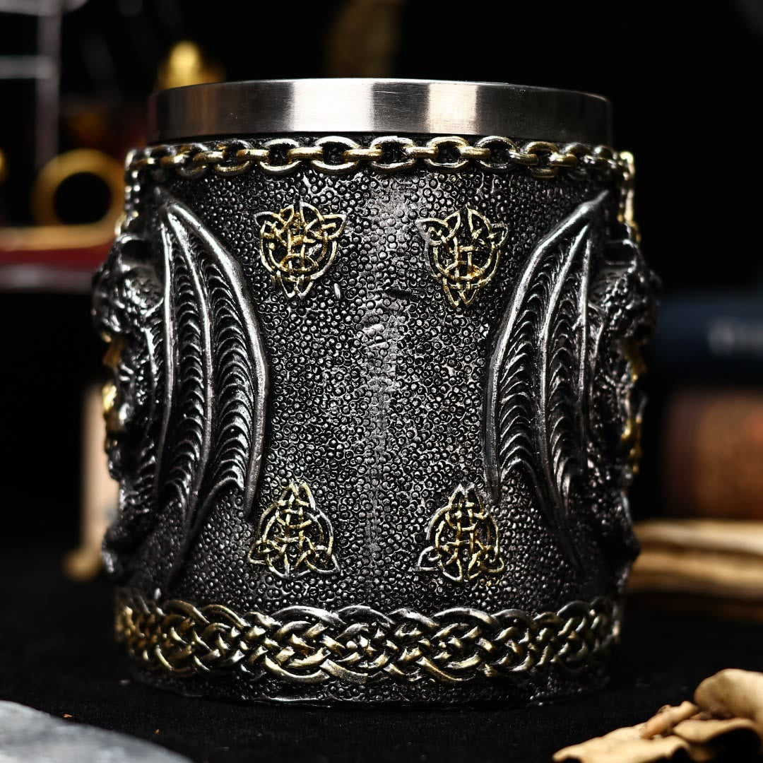 WorldNorse Skull Dragon Wings Mug