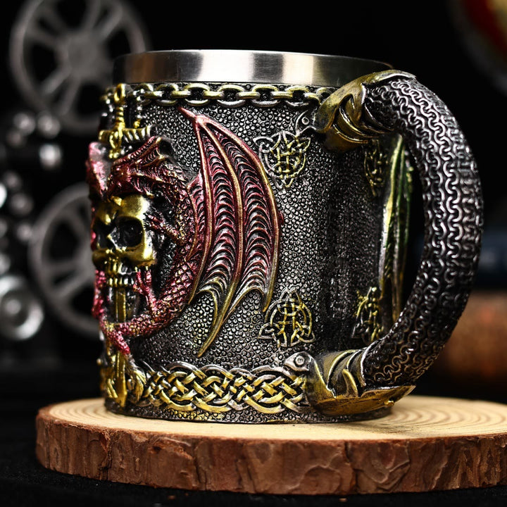 WorldNorse Skull Dragon Wings Mug