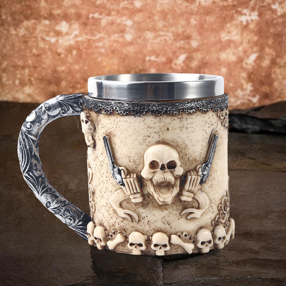 WorldNorse Gunslinger Skull Mug