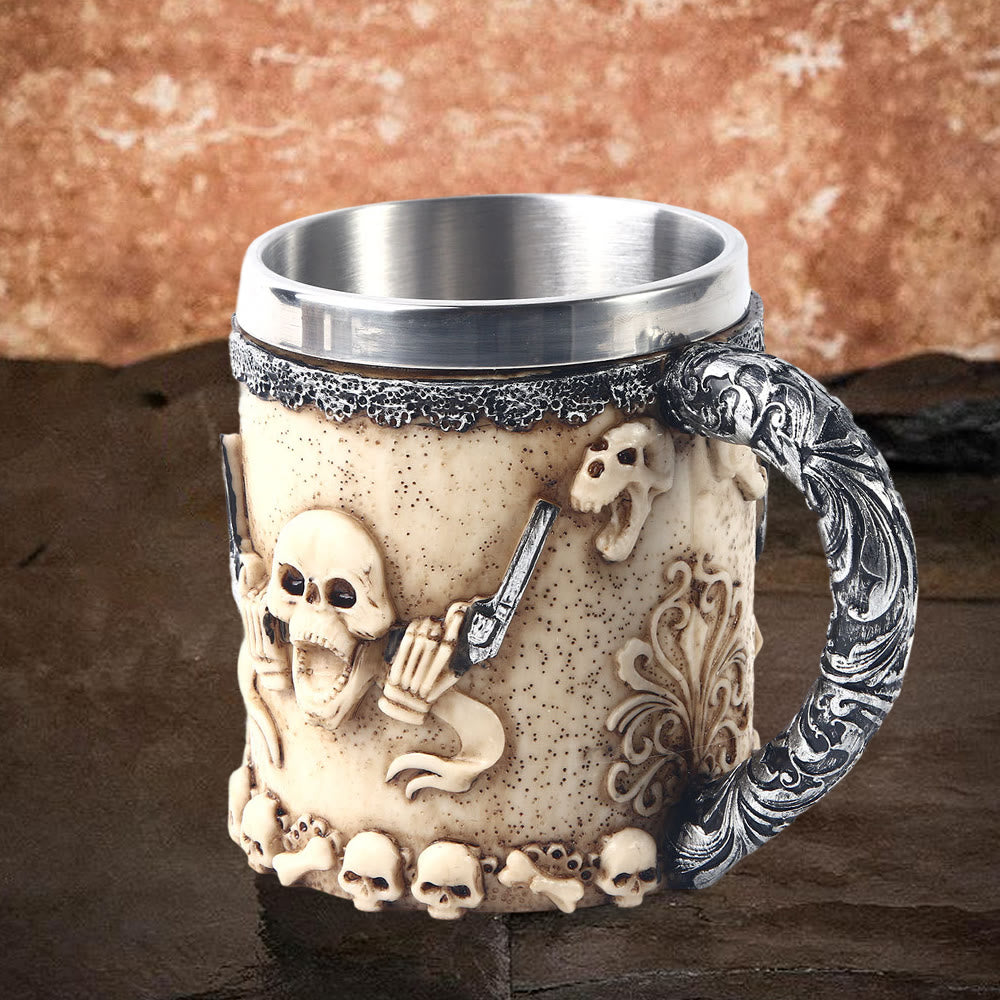 WorldNorse Gunslinger Skull Mug