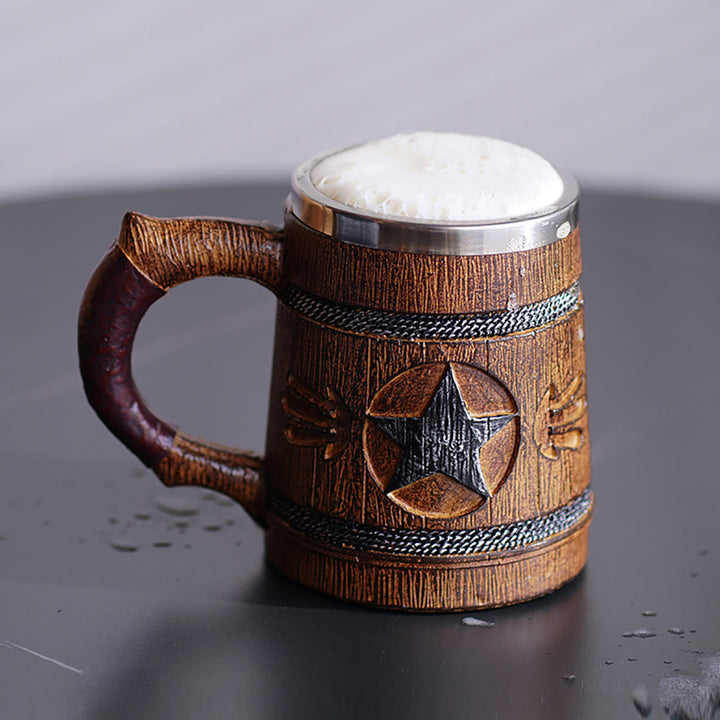 WorldNorse Star Wooden Finish Mug