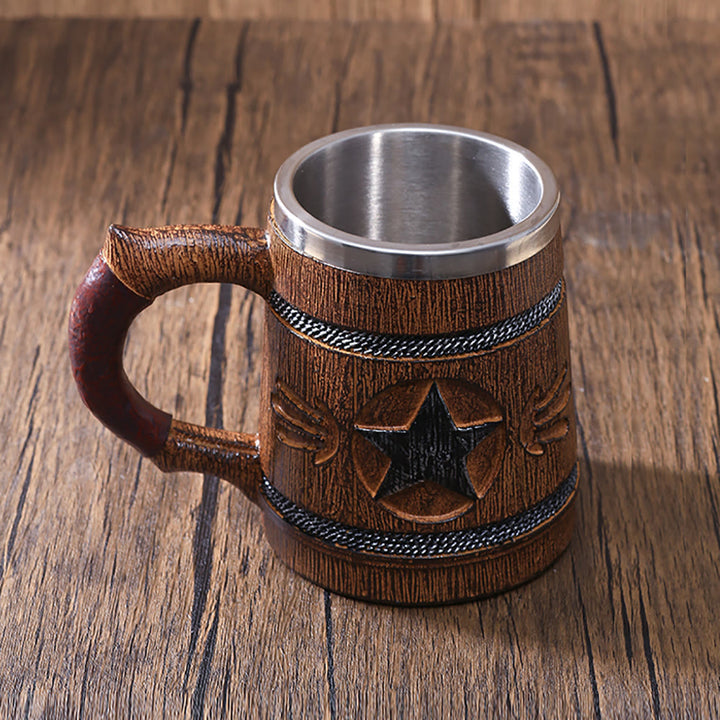 WorldNorse Star Wooden Finish Mug