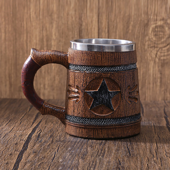 WorldNorse Star Wooden Finish Mug