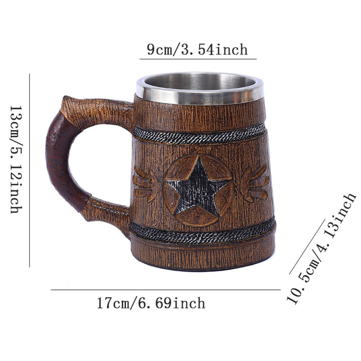 WorldNorse Star Wooden Finish Mug