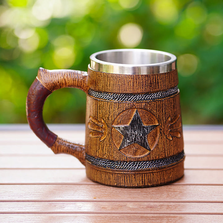 WorldNorse Star Wooden Finish Mug