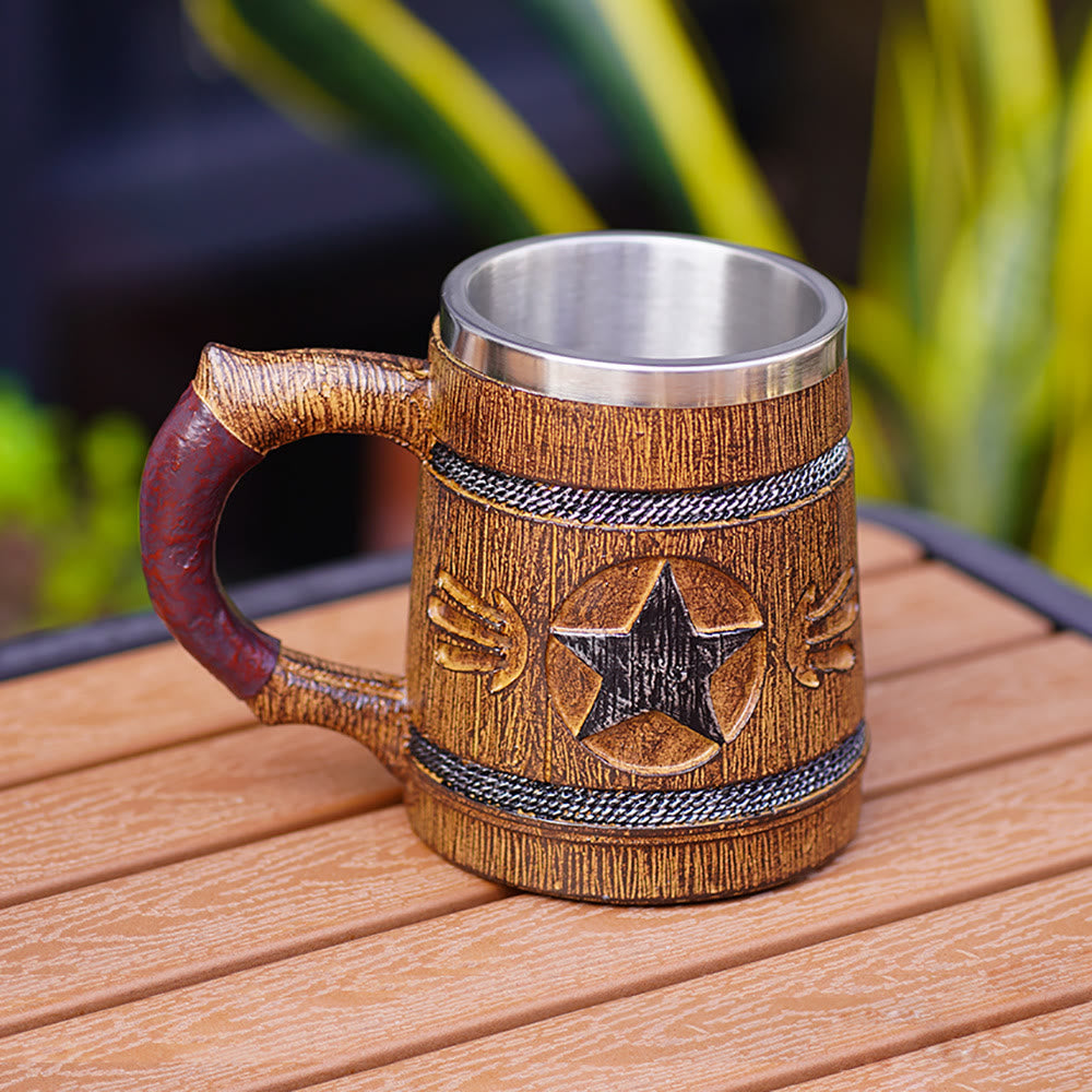 WorldNorse Star Wooden Finish Mug