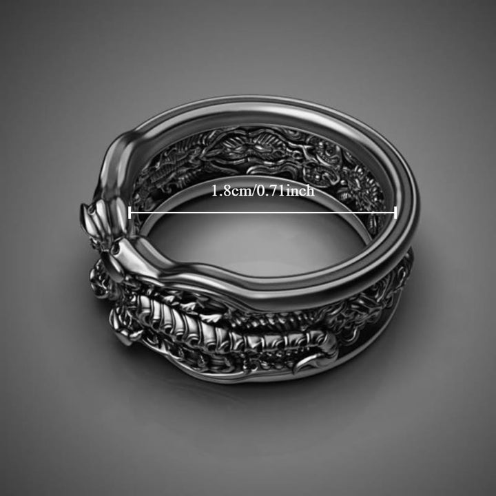 WorldNorse Creative Black Scorpion Open Ring