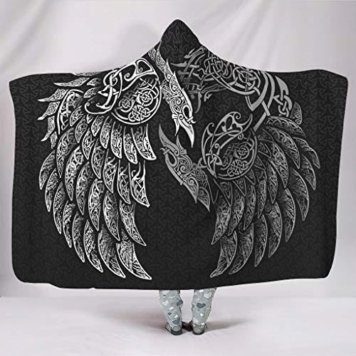 WorldNorse Raven Valknut Hooded Blanket