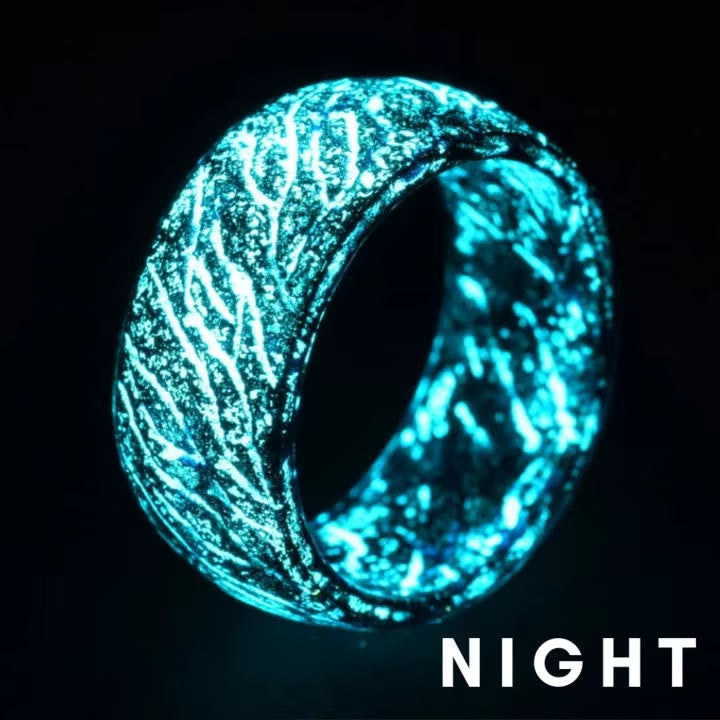 FREE Today: Night Crack Energy Glow Ring - Blue-green light - US 11 - image 1