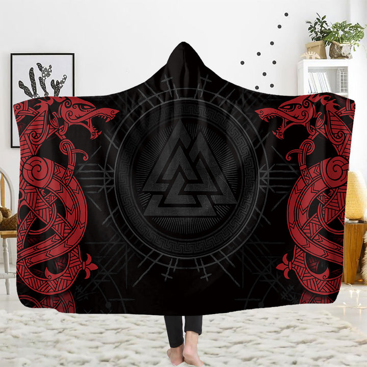 WorldNorse Viking Rune Hooded Blanket