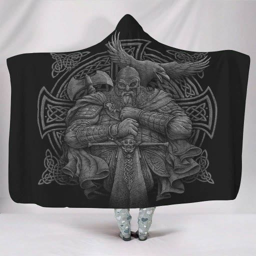 WorldNorse Odin Valknut Hooded Blanket