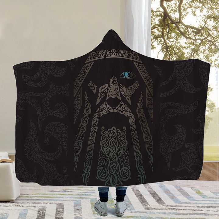 WorldNorse Odin Valknut Hooded Blanket