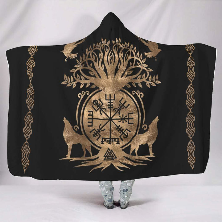 WorldNorse Odin Valknut Hooded Blanket