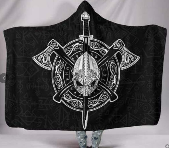 WorldNorse Odin Valknut Hooded Blanket