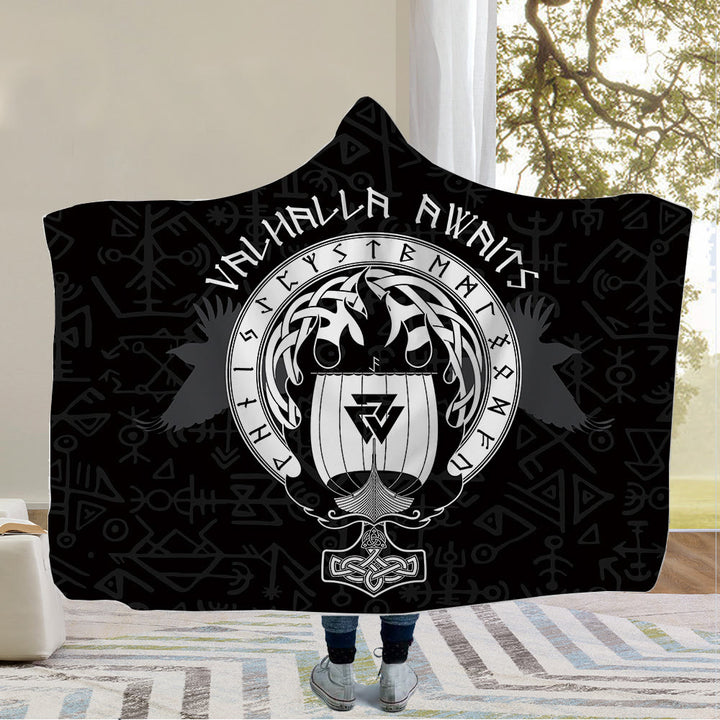 WorldNorse Odin Valknut Hooded Blanket