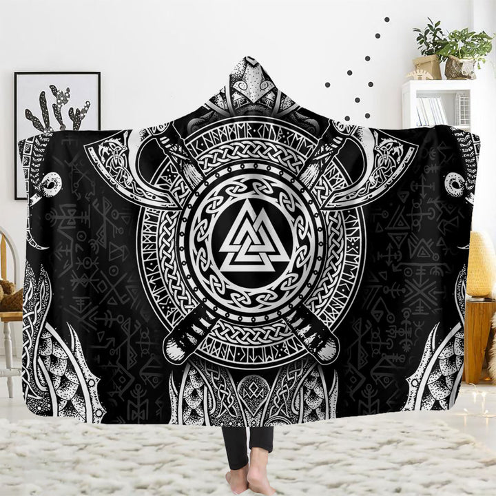 WorldNorse Viking Axe Hooded Blanket