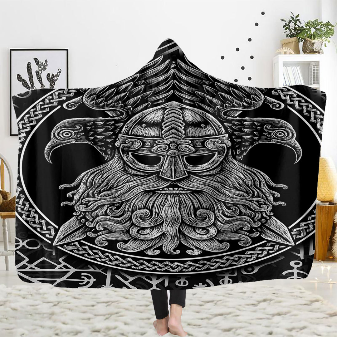 WorldNorse Viking Axe Hooded Blanket