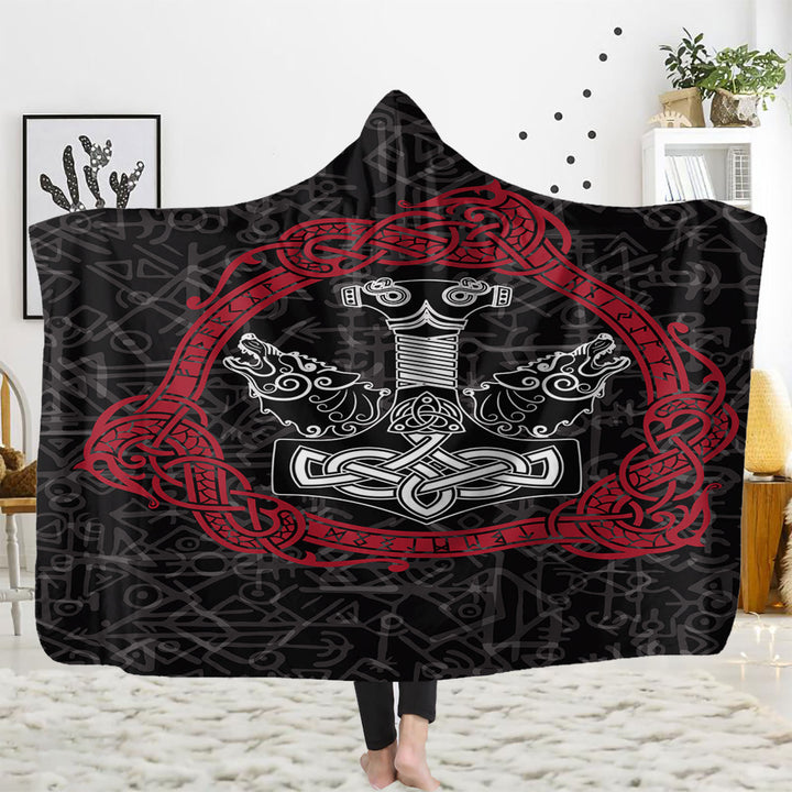 WorldNorse Viking Axe Hooded Blanket