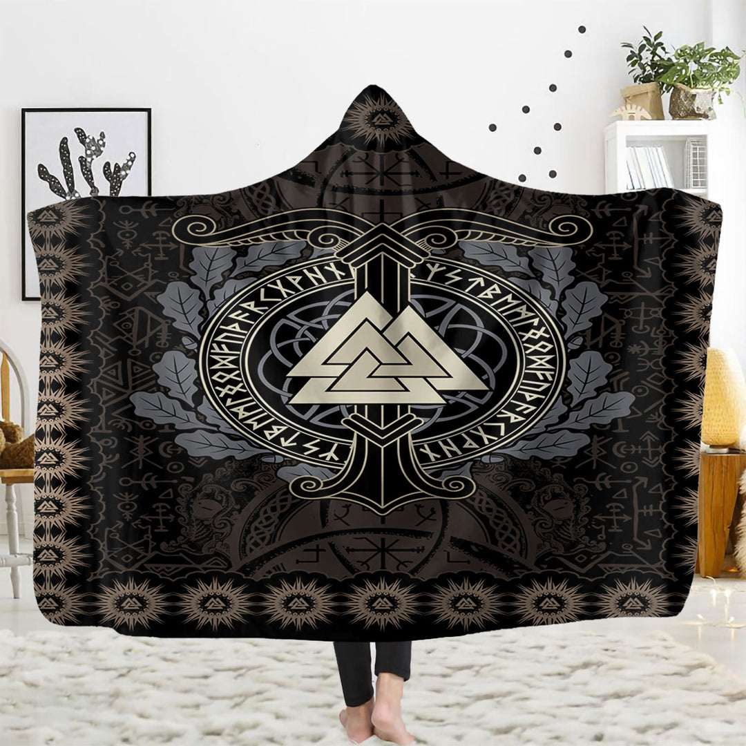 WorldNorse Viking Axe Hooded Blanket