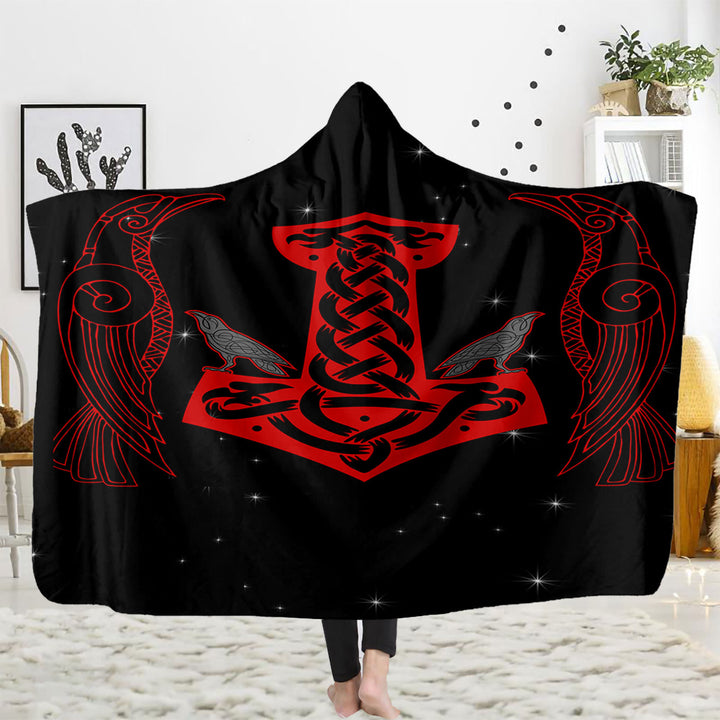 WorldNorse Viking Axe Hooded Blanket