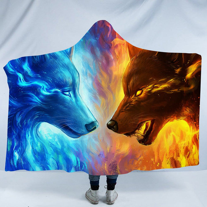 WorldNorse Mystic Wolves Hooded Blanket