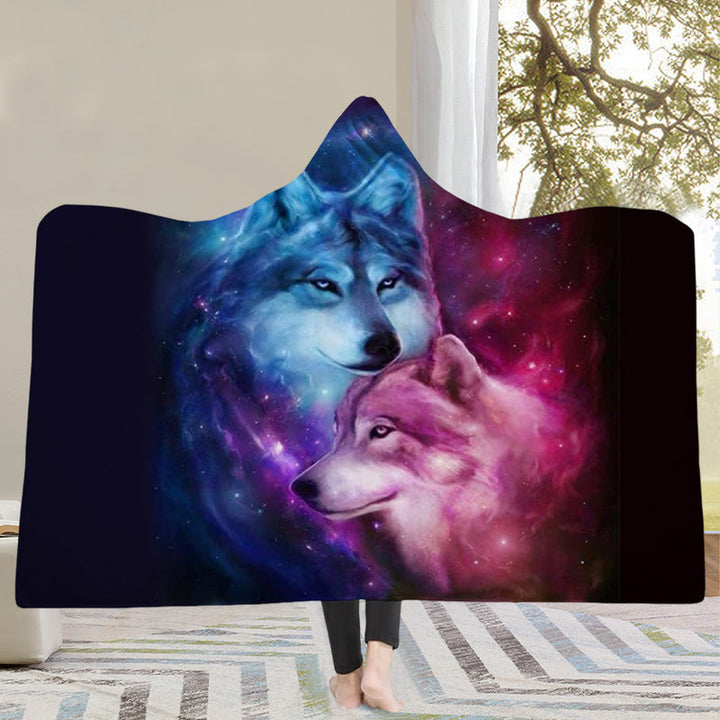 WorldNorse Mystic Wolves Hooded Blanket