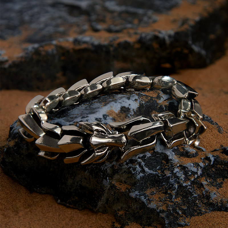 WorldNorse The Midgard Serpent - Stainless Steel Bracelet - Silver Dragon 14mm - 23cm - image 0