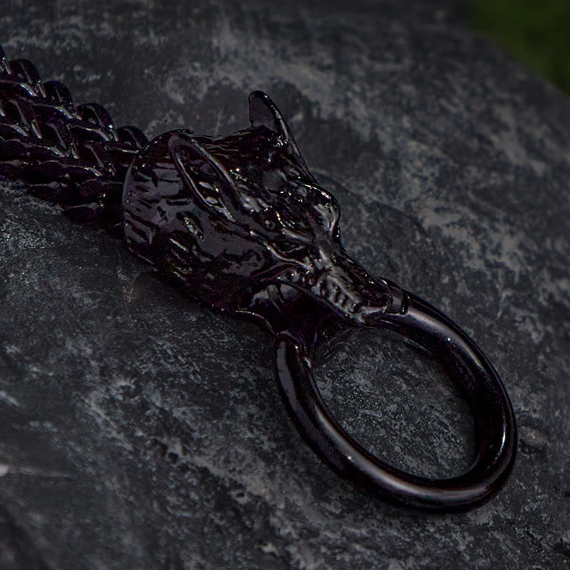 WorldNorse Fenrir's Bite - Stainless Steel Wolf Head Chain Pendant